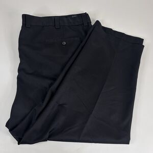 Oak Hill 54 x 28 Dress Pants All Black Pleated 100% Polyester Formal Dressy